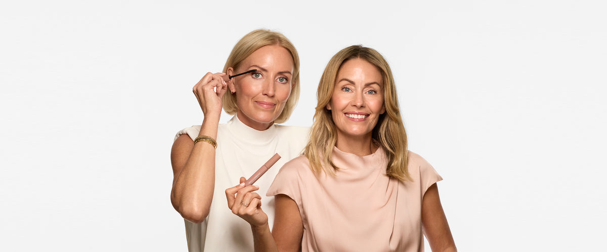 Grundarna Jessica Wahlgren Norman och Maria Bühring med Volume & Care Mascara